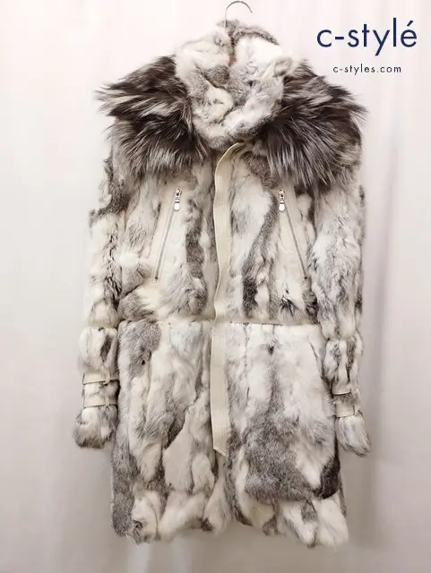 TORNADO MART トルネードマート ラビット×シルバーフォックスファーコート M ホワイト系 631-8214006