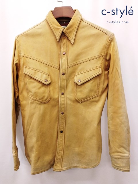 JOE McCOY ジョーマッコイ レザーシャツ 15 マスタード系 リアルマッコイズ