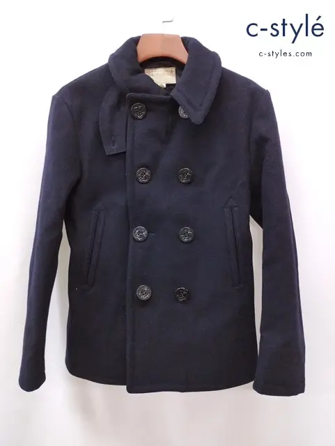 RRL ダブルアールエル Pコート XS ネイビー ダブルボタン 毛100%