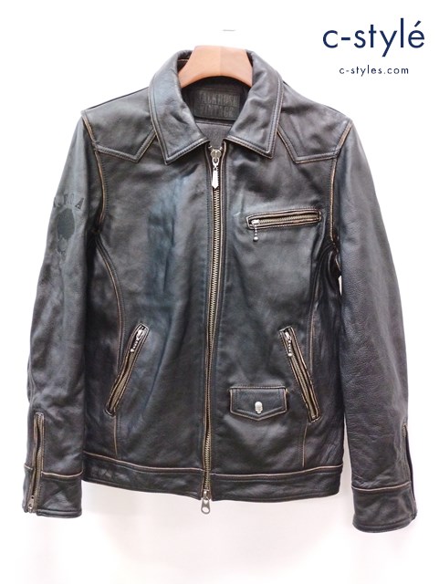 JACKROSE×COLLARS シングルライダースジャケット L ブラック CLS-JK-0075J 牛革