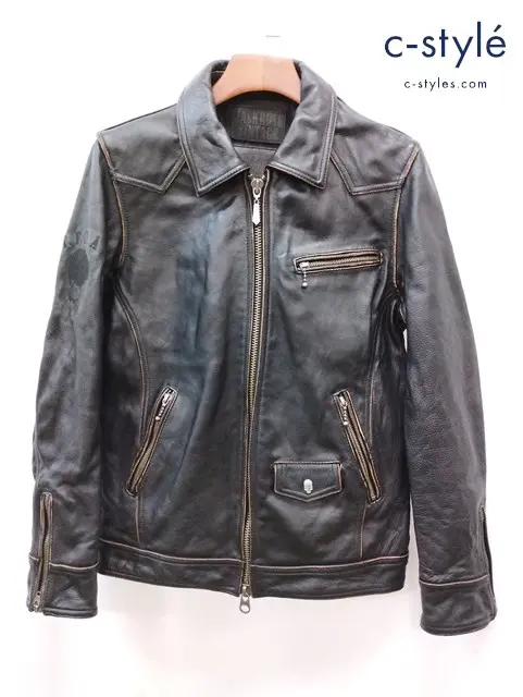 JACKROSE×COLLARS シングルライダースジャケット L ブラック CLS-JK-0075J 牛革