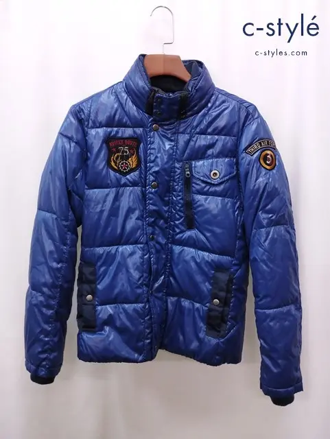 AVIREX アヴィレックス 中綿ジャケット M ブルー ジップアップ ワッペン 6122050