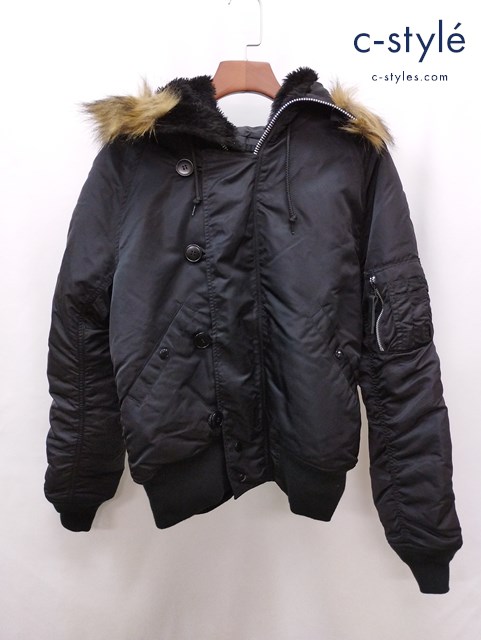 ALPHA INDUSTRIES N-2B フライトジャケット L ブラック MIL-J-6278F 20005-301 中綿