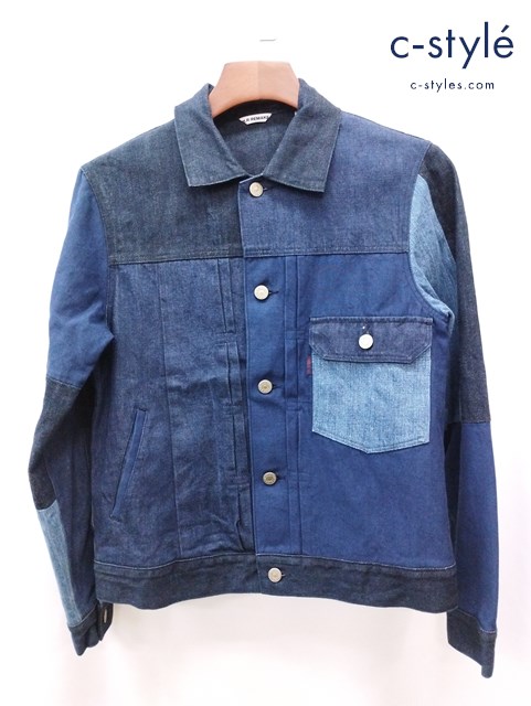 H.R.MARKET ハリウッドランチマーケット パッチワークデニムジャケット 1 インディゴ 綿100%