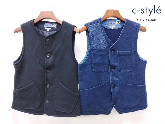 BLUE BLUE ブルーブルー ベスト 1 ブラック ブルー J5715 J5238 計2点
