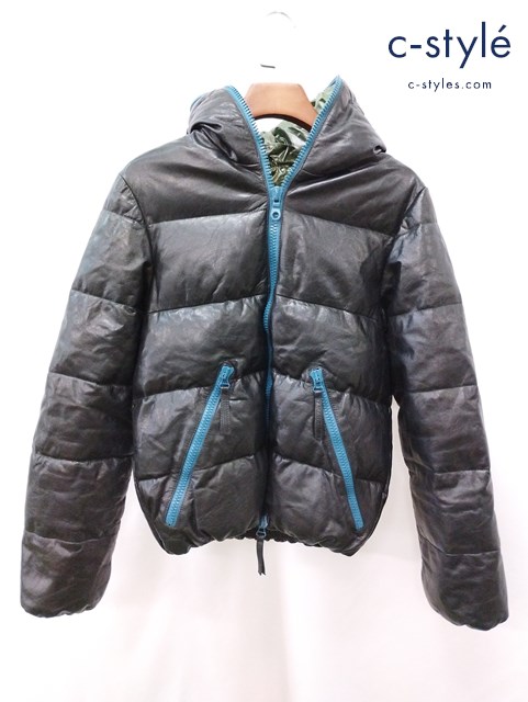 DUVETICA デュベティカ ダウンジャケット 46 ブラック DIONISIO 羊革 イタリア製