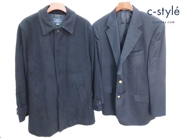 Brooks Brothers 346 ブレザー ウールステンカラーコート 44REG L ネイビー ブラック