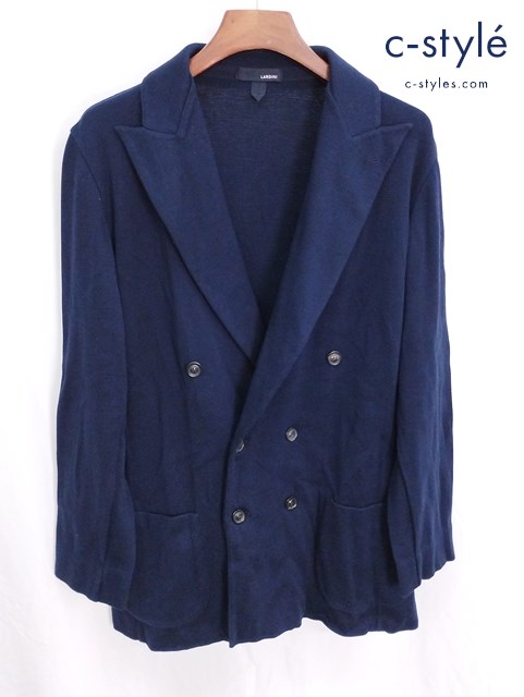 LARDINI ラルディーニ ニットダブルジャケット XXL ネイビー EPLJM57 イタリア製