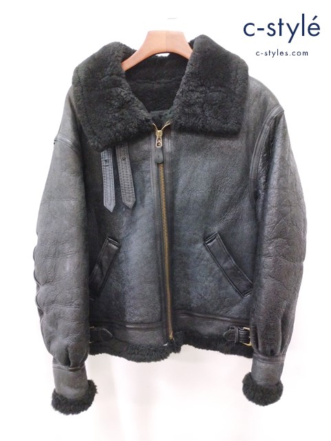 AVIREX アヴィレックス ムートンフライトジャケット 40 ブラック 33-H5595 AC-17755 B-3