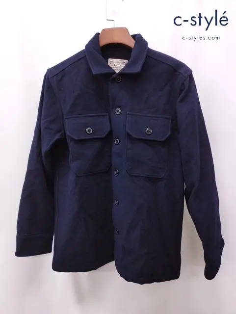 Polo RALPH LAUREN ポロラルフローレン P.R.L.NAVY SHIRT ウールシャツジャケット S ネイビー