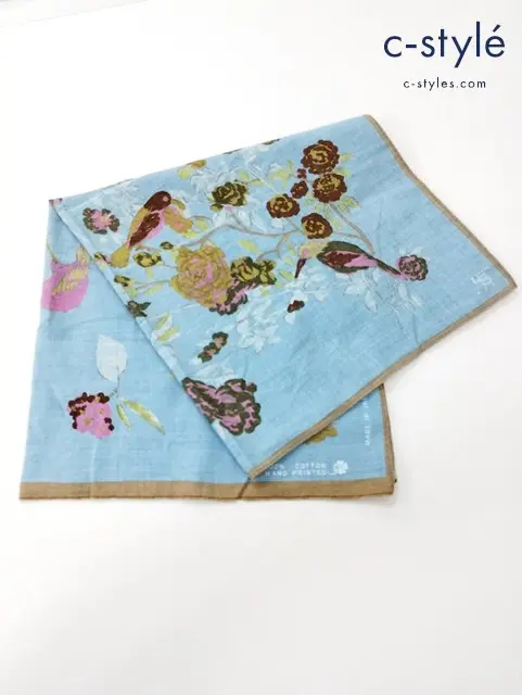 45R フォーティファイブアール インドカディシャツデニムのお花畑バンダナ 00 ブルー ハンカチ