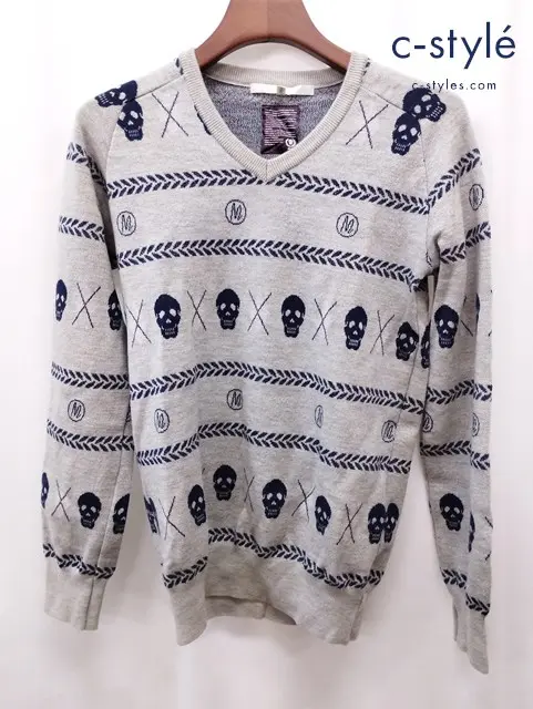 MARK&LONA マークアンドロナ Vネックセーター L グレー ゴルフウェア ウール 毛 ML-8W-KT05