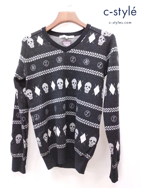 MARK&LONA マークアンドロナ Vネックセーター L ブラック ゴルフウェア ウール 毛 ML-8W-KT05