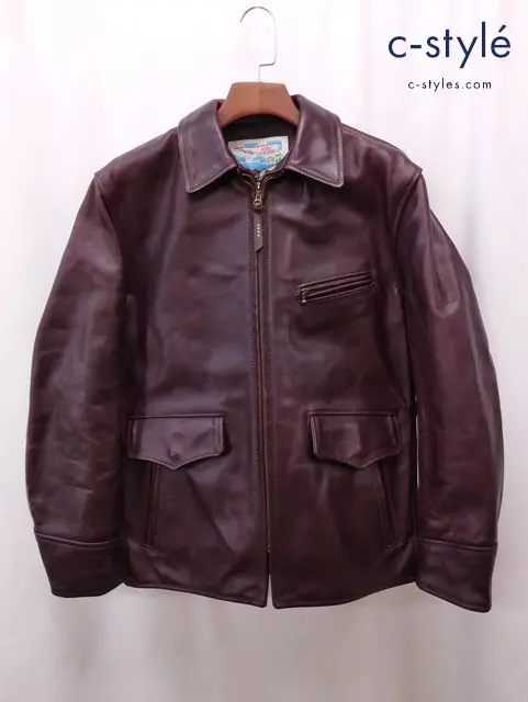 AERO LEATHER CO エアロレザー レザージャケット 40 バーガンディー S190-68