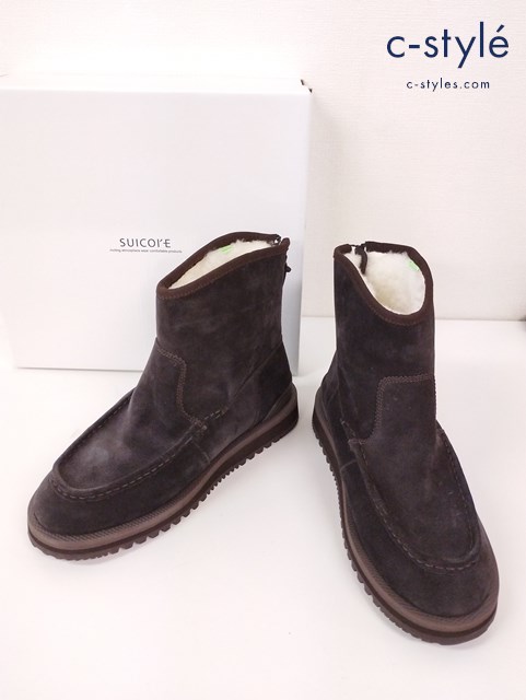 SUICOKE スイコック RUSS-Mwpab ブーツ 27cm ブラウン ムートン スエード 牛革 ビブラムソール