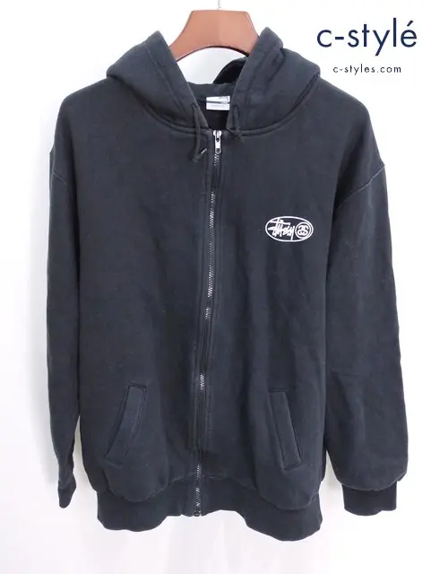 STUSSY 2000ｓ ジップアップパーカ L ブラック 銀タグ Shawn Stussy ショーン・ステューシー