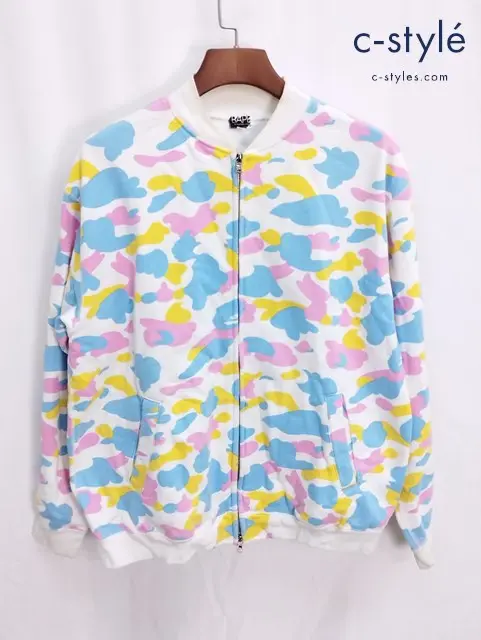 A BATHING APE アベイシングエイプ ジップアップスウェット L マルチカラー カモ柄