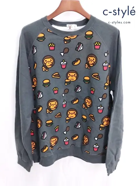 A BATHING APE アベイシングエイプ スウェット L グレー系 トレーナー 綿100％ BABY MILO