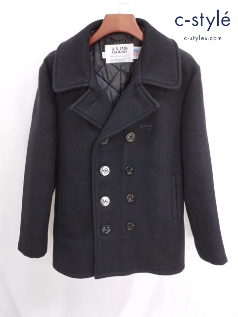 SCHOTT ショット ピーコート 38 ブラック U.S.740N PEA JACKET アメリカ製