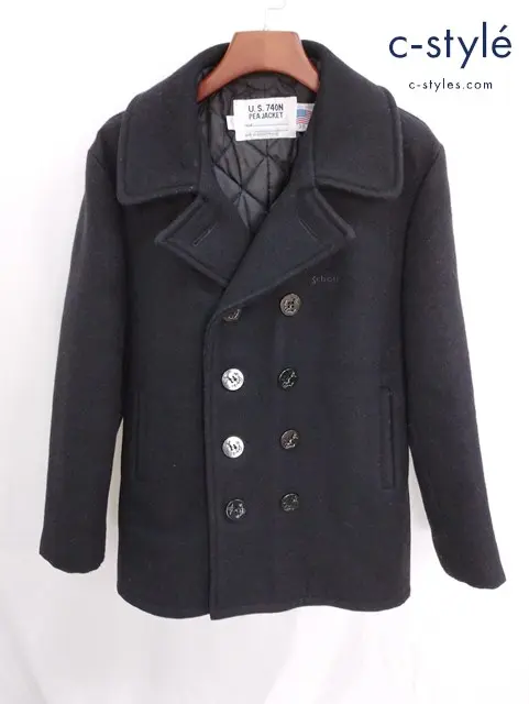SCHOTT ショット ピーコート 38 ブラック U.S.740N PEA JACKET アメリカ製