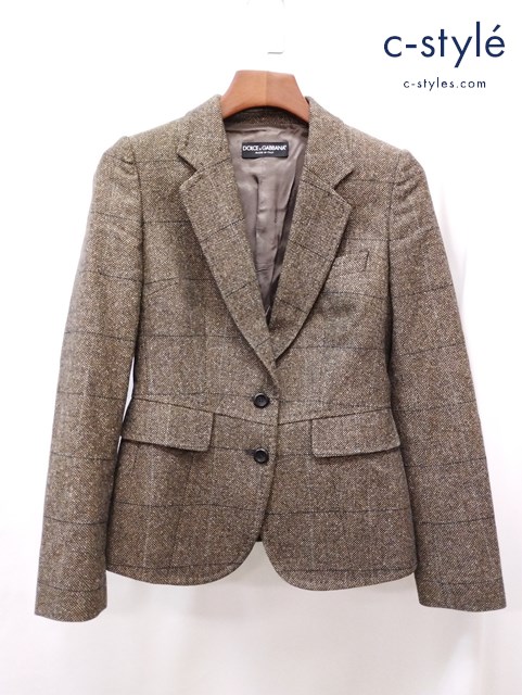 DOLCE&GABBANA ドルチェアンドガッバーナ ドルガバ テーラードジャケット 40 ブラウン系 HQ0211