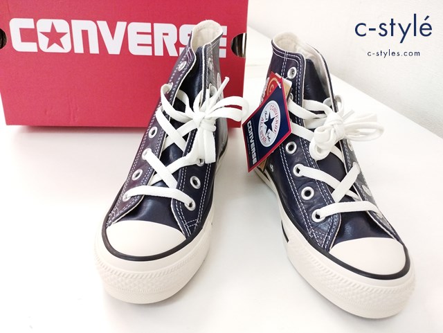 CONVERSE コンバース ハイカットスニーカー 23cm ネイビー ALL STAR LEATHER HI