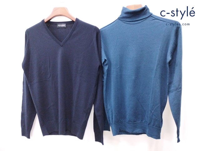 JOHN SMEDLEY ジョンスメドレー セーター 長袖 ニット S ブルー系 ブラック