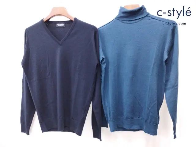 JOHN SMEDLEY ジョンスメドレー セーター 長袖 ニット S ブルー系 ブラック