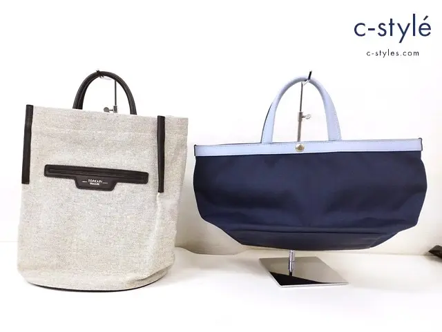 TOPKAPI トプカピ ２WAYバッグ トートバッグ グレー系 ネイビー キャンバス