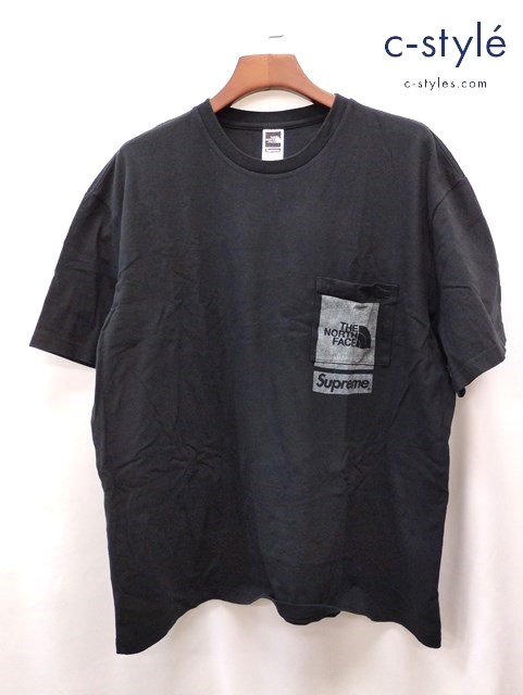 Supreme × THE NORTH FACE シュプリーム ノースフェイス Printed Pocket Tee Tシャツ L ブラック