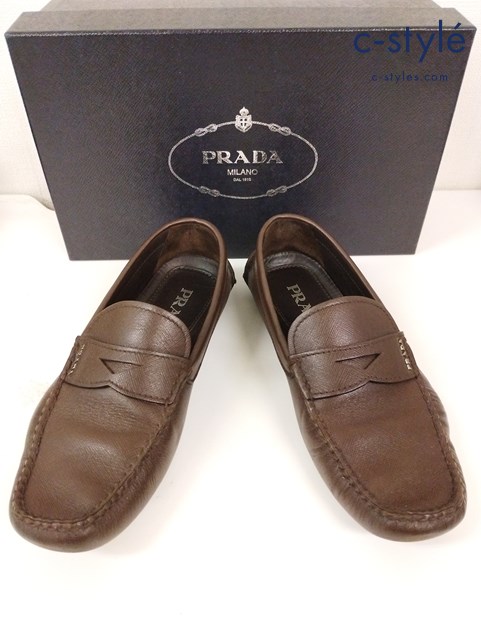 PRADA プラダ ドライビングシューズ 7 ブラウン 2DD 001