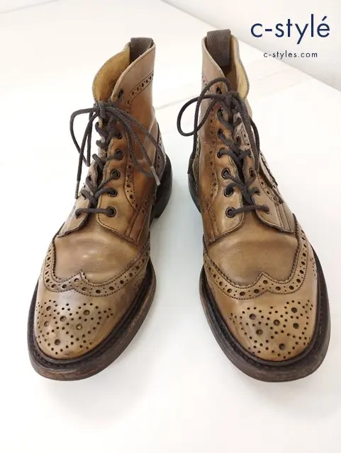 Tricker’s×Paul Smith レースアップウィングチップブーツ 8.5 ブラウン系 849490