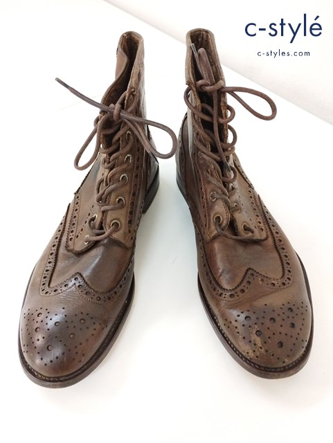 Paul Smith ポールスミス レースアップウィングチップブーツ 8 ブラウン系 イタリア製
