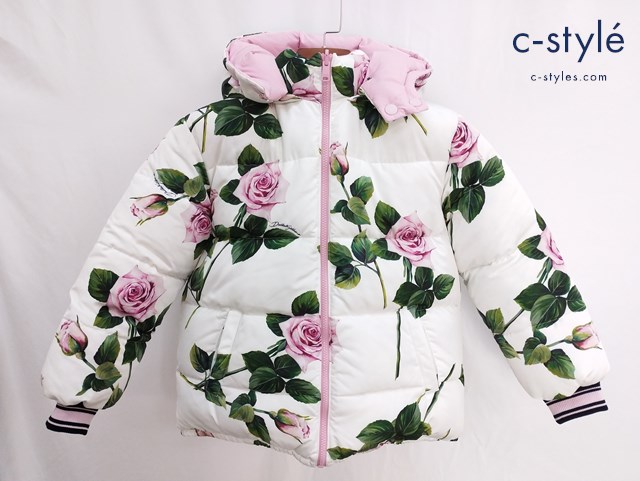 DOLCE & GABBANA ドルチェ＆ガッバーナ フラワープリントダウンジャケット 9/10 ホワイト系 キッズ 女の子