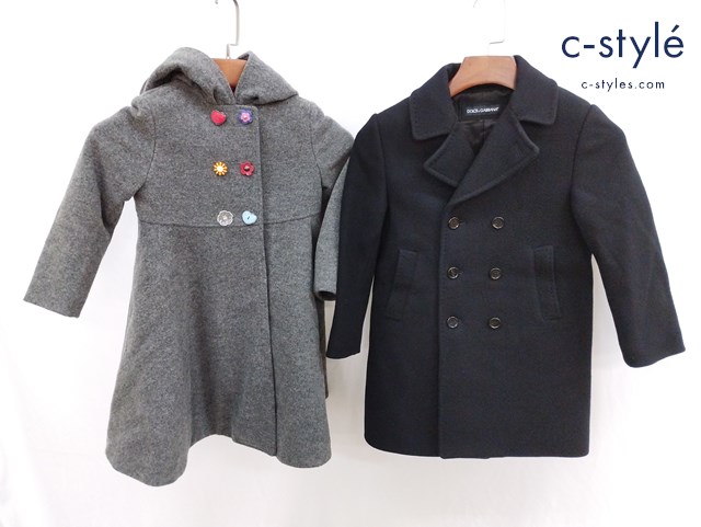 DOLCE & GABBANA ドルチェ＆ガッバーナ コート 4 グレー ピーコート 6 ブラック キッズ 女の子 男の子