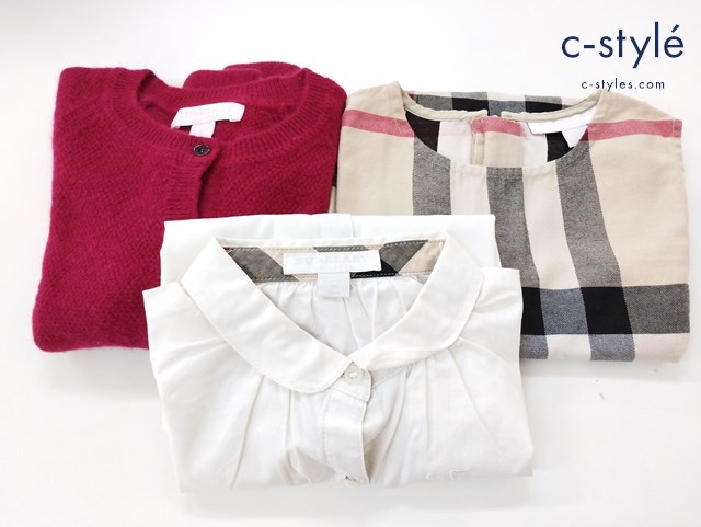 BURBERRY バーバリー ニットカーディガン シャツ ブラウス ワンピース 3Y キッズ 女の子 計3点