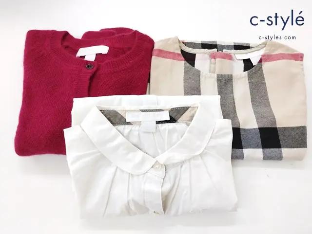 BURBERRY バーバリー ニットカーディガン シャツ ブラウス ワンピース 3Y キッズ 女の子 計3点