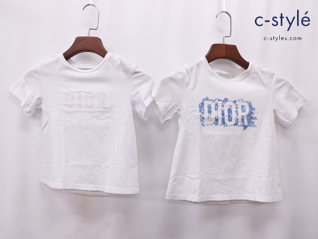 Christian Dior クリスチャンディオール Tシャツ 8 ホワイト×ブルー系 ホワイト系 キッズ 女の子