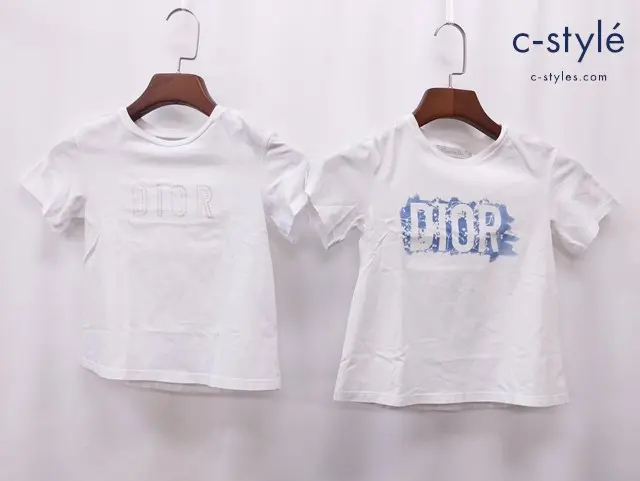 Christian Dior クリスチャンディオール Tシャツ 8 ホワイト×ブルー系 ホワイト系 キッズ 女の子