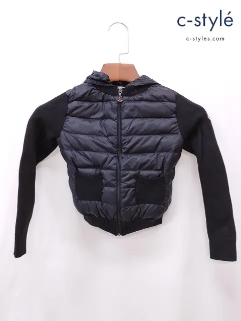 MONCLER モンクレール ダウンジャケット 12anni ブラック ニット パーカー キッズ 女の子 男の子