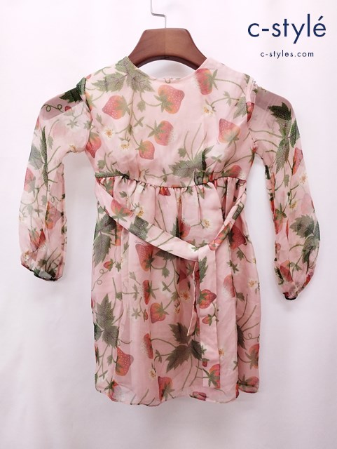 GUCCI グッチ ワンピース 5 ピンク いちご柄 キッズ 女の子