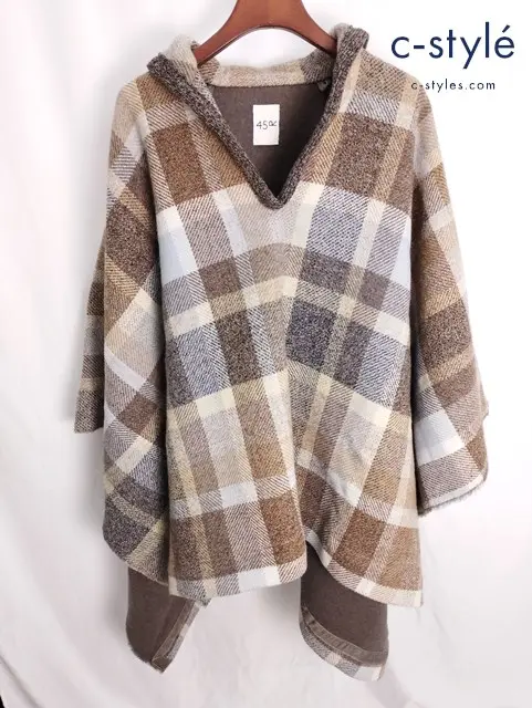 45RPM フォーティーファイブアールピーエム ポンチョ 0 茶系 チェック柄 712 2016 レディース
