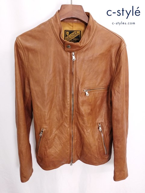 Y’2 LEATHER ワイツーレザー シングルライダース 40 ブラウン バイカー レザージャケット