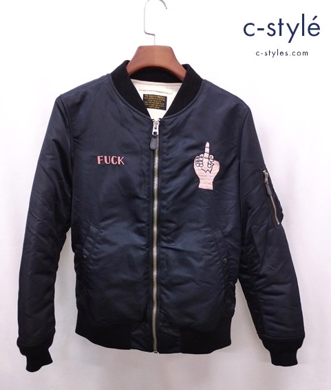 WACKO MARIA ワコマリア ジャケット M ブラック 18FW-WMO-ML26 MA-1 FLIGHT JACKET(TYPE-2) FUCK刺繍