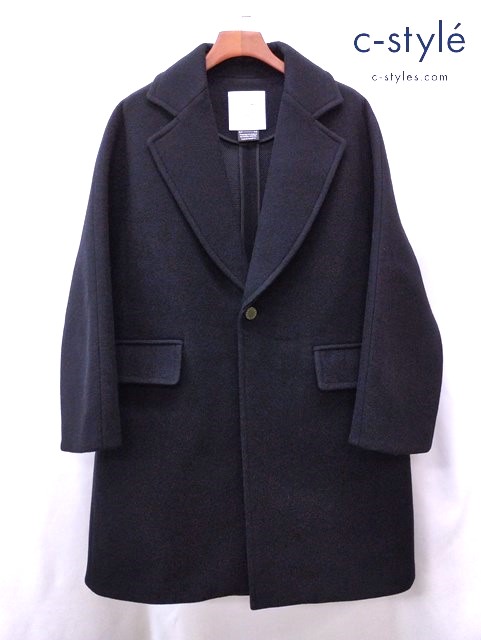 FUMITO GANRYU フミトガンリュウ 1 ブラック チェスターコート (FU10-CO-01) ウール100％