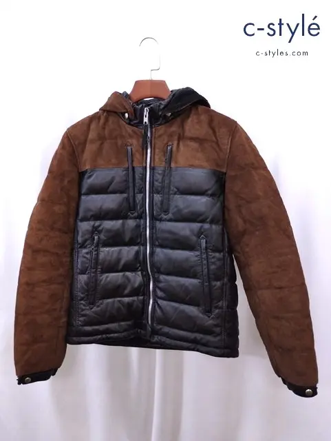 KADOYA カドヤ レザージャケット ダウン L ブラウン×ブラック K’S LEATHER DH LEATHER DOWN LUX 1653 180