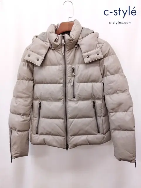 EPOCA UOMO エポカウォモ レザーダウンジャケット 44 グレージュ系 M1F88-859-44 レディース