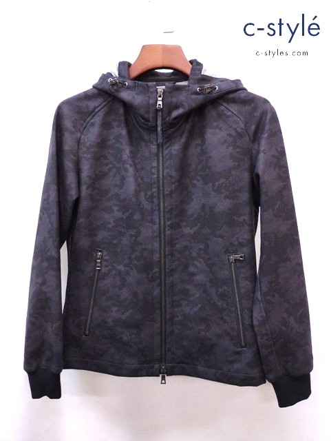 EPOCA UOMO エポカウォモ ジップアップパーカー 44 ブラック×グレー M1F-14-819-09