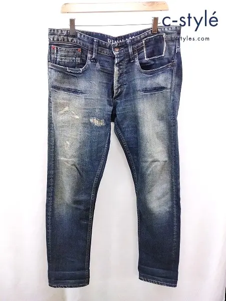 DENHAM デンハム デニムパンツ W34 インディゴ ダメージ加工 RAZOR MIJ225 01-16-11-11-068 Gパン
