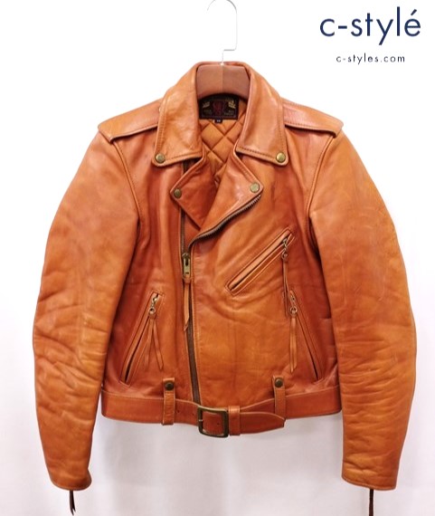 RED MOON レッドムーン ダブルライダースレザージャケット 38 キャメル